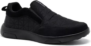 OrthoComfoot Men's Orthopedic Slip-On Loafers Walking Shoes: Comfortable Arch Support Plantar Fasciitis Hook and Loop Shoes, Casual Orthotic Work Loafers for Foot and Heel Pain
