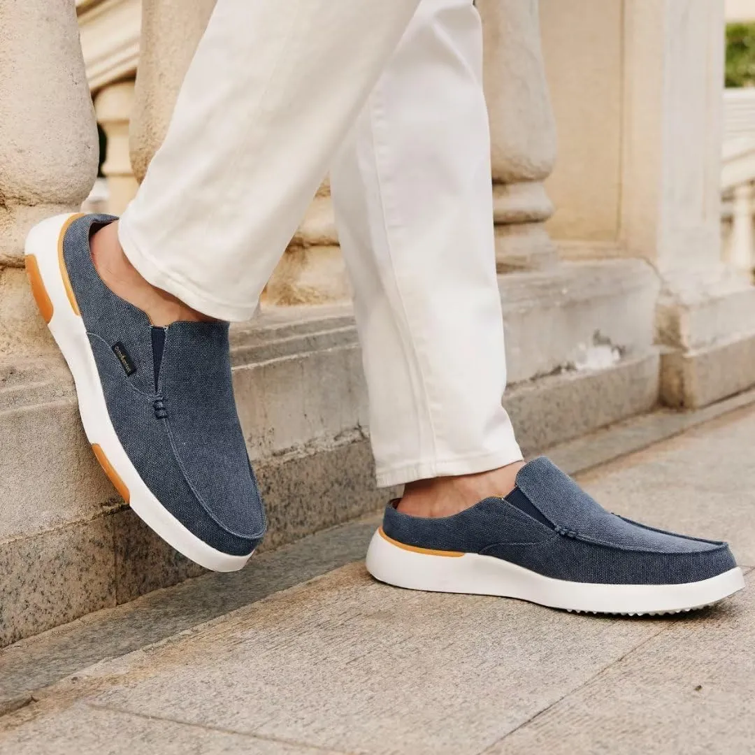 OrthoComfoot Men's Orthopedic Slip-On Loafers Walking Shoes with Arch Support: Casual Plantar Fasciitis Slippers for Flat Feet, Comfortable Orthotic Shoes for Foot and Heel Pain Relief