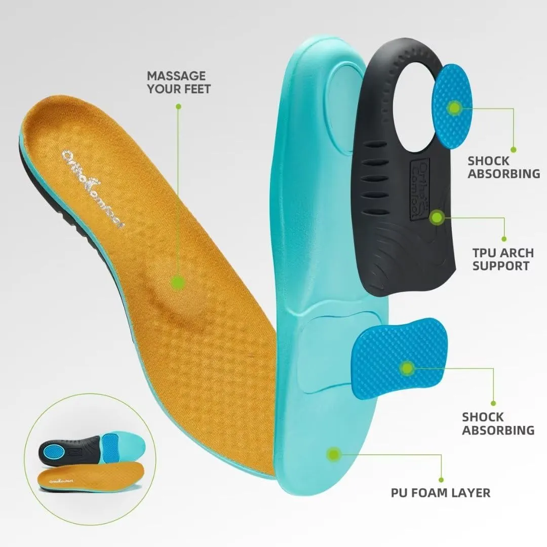 OrthoComfoot Men's Orthopedic Slip-On Loafers Walking Shoes with Arch Support: Casual Plantar Fasciitis Slippers for Flat Feet, Comfortable Orthotic Shoes for Foot and Heel Pain Relief