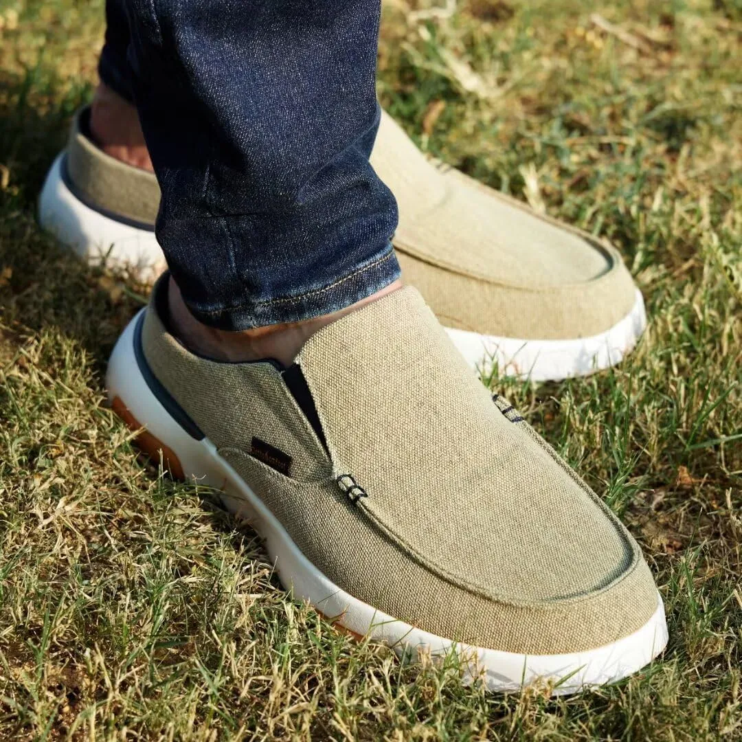 OrthoComfoot Men's Orthopedic Slip-On Loafers Walking Shoes with Arch Support: Casual Plantar Fasciitis Slippers for Flat Feet, Comfortable Orthotic Shoes for Foot and Heel Pain Relief