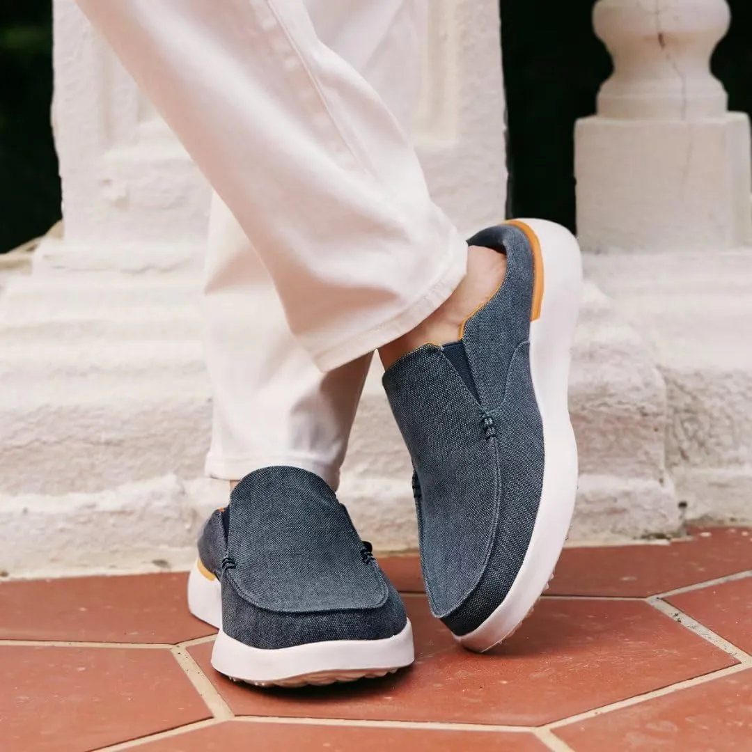 OrthoComfoot Men's Orthopedic Slip-On Loafers Walking Shoes with Arch Support: Casual Plantar Fasciitis Slippers for Flat Feet, Comfortable Orthotic Shoes for Foot and Heel Pain Relief