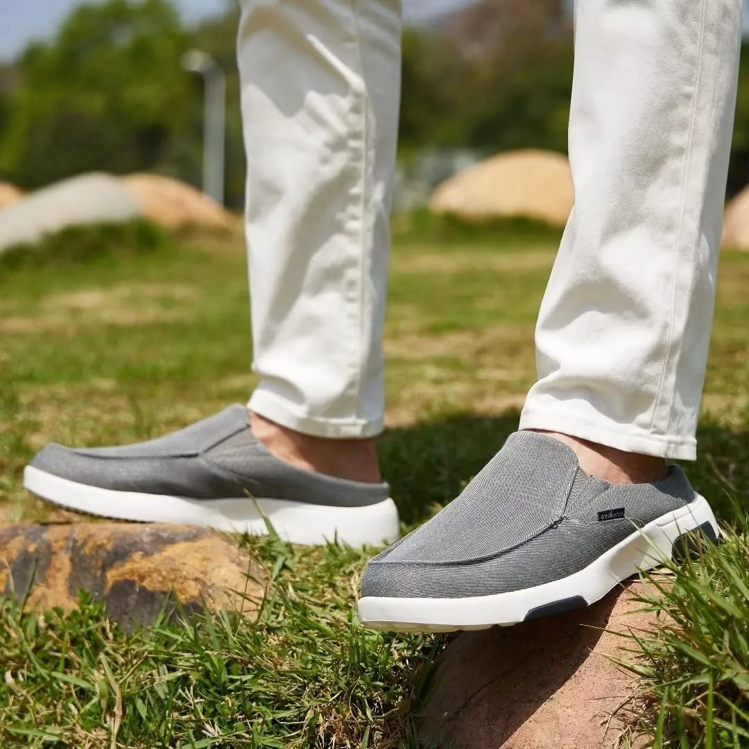 OrthoComfoot Men's Orthopedic Slip-On Loafers Walking Shoes with Arch Support: Casual Plantar Fasciitis Slippers for Flat Feet, Comfortable Orthotic Shoes for Foot and Heel Pain Relief