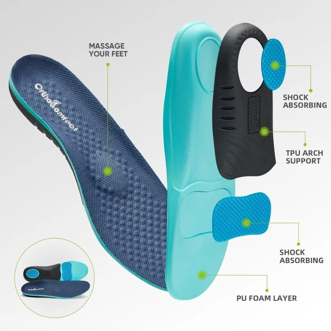 OrthoComfoot Men's Orthopedic Slip-On Loafers Walking Shoes with Arch Support: Casual Plantar Fasciitis Slippers for Flat Feet, Comfortable Orthotic Shoes for Foot and Heel Pain Relief