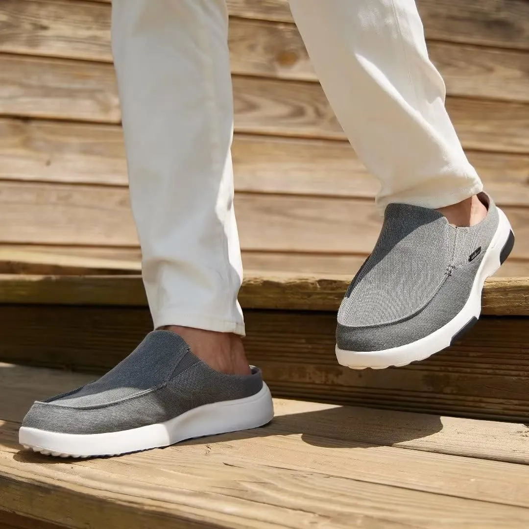 OrthoComfoot Men's Orthopedic Slip-On Loafers Walking Shoes with Arch Support: Casual Plantar Fasciitis Slippers for Flat Feet, Comfortable Orthotic Shoes for Foot and Heel Pain Relief
