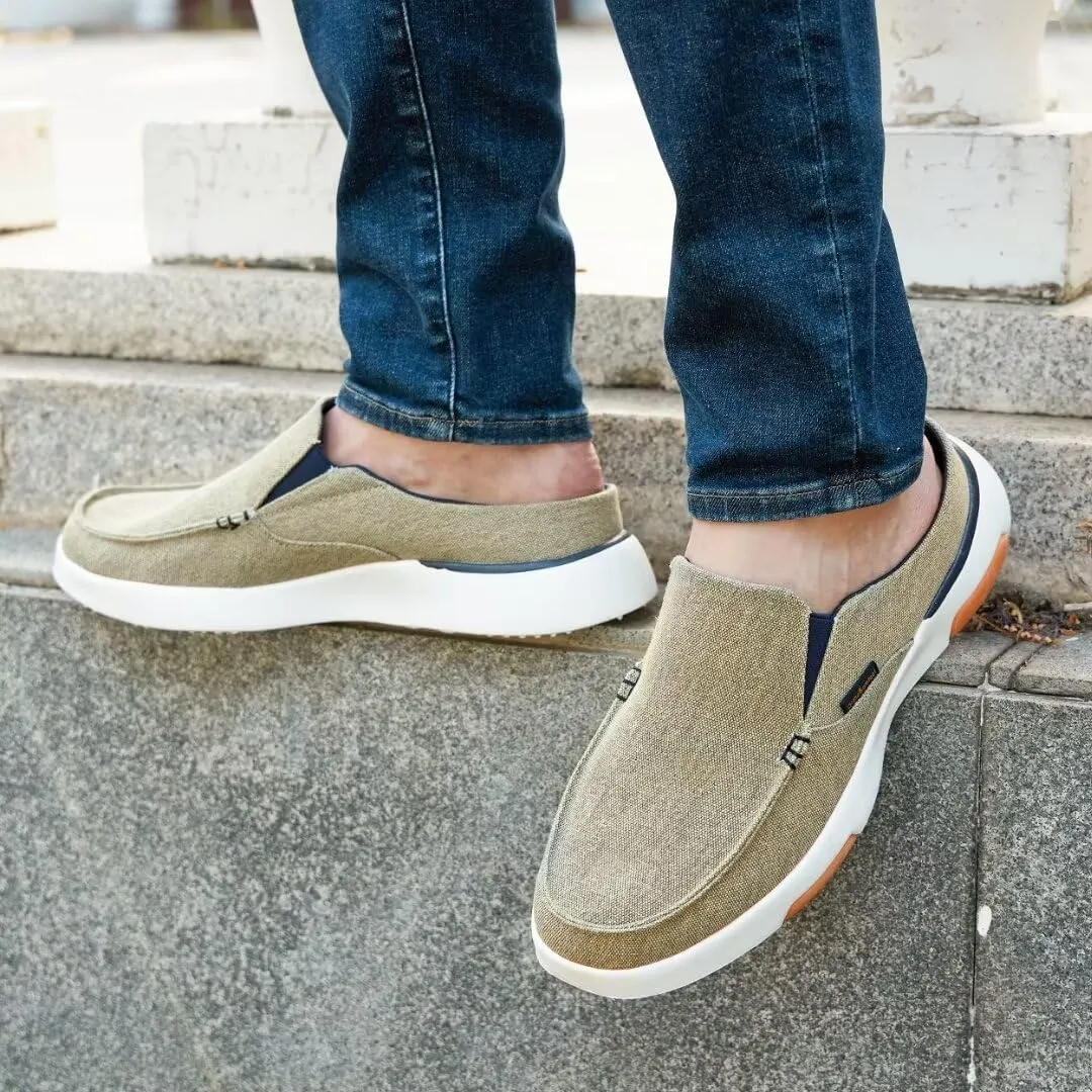 OrthoComfoot Men's Orthopedic Slip-On Loafers Walking Shoes with Arch Support: Casual Plantar Fasciitis Slippers for Flat Feet, Comfortable Orthotic Shoes for Foot and Heel Pain Relief