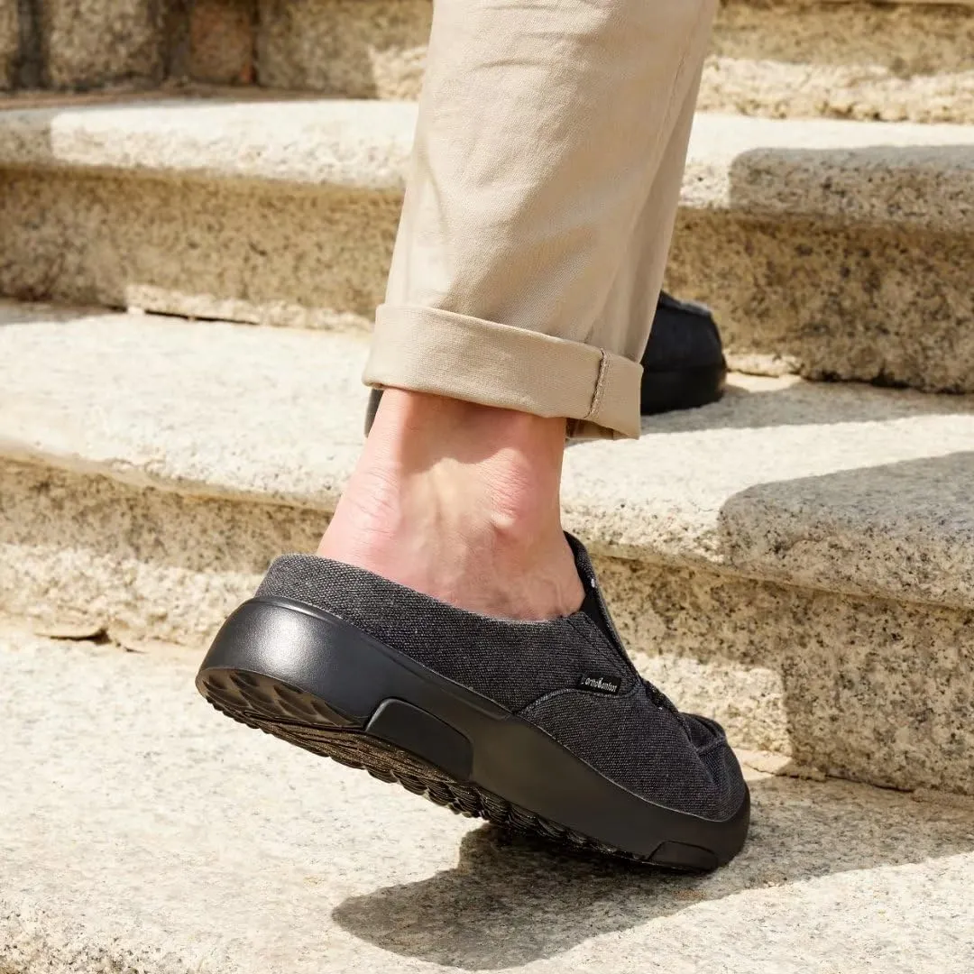 OrthoComfoot Men's Orthopedic Slip-On Loafers Walking Shoes with Arch Support: Casual Plantar Fasciitis Slippers for Flat Feet, Comfortable Orthotic Shoes for Foot and Heel Pain Relief