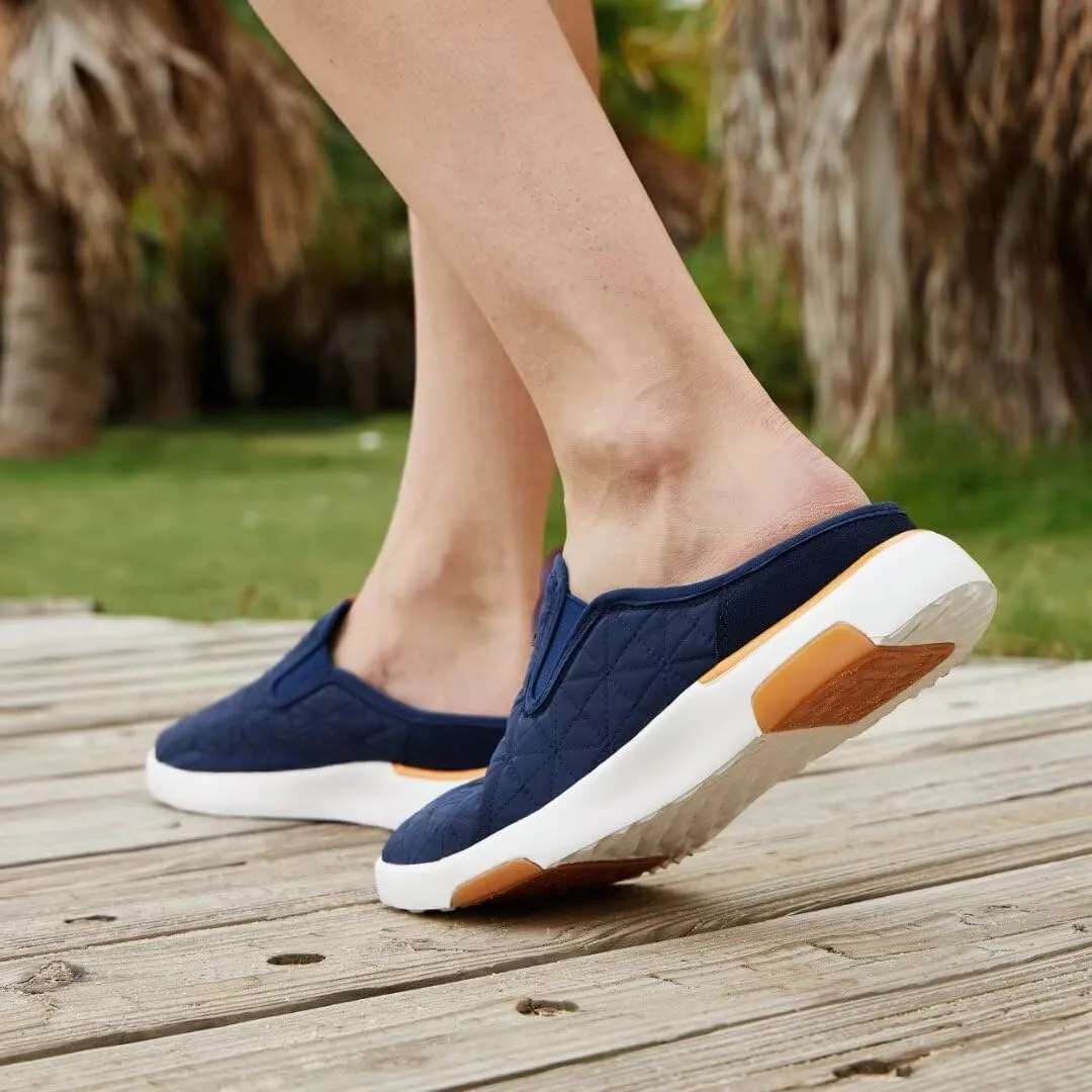 OrthoComfoot Men's Orthopedic Slip-On Loafers Walking Shoes with Arch Support: Comfortable Orthotic Shoes for Plantar Fasciitis, Casual Flat Feet Slippers for Foot and Heel Pain Relief