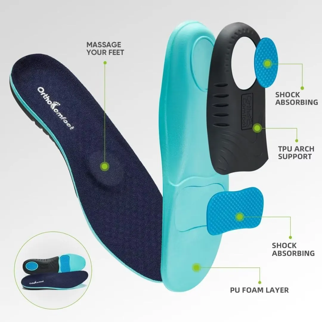 OrthoComfoot Men's Orthopedic Slip-On Loafers Walking Shoes with Arch Support: Comfortable Orthotic Shoes for Plantar Fasciitis, Casual Flat Feet Slippers for Foot and Heel Pain Relief