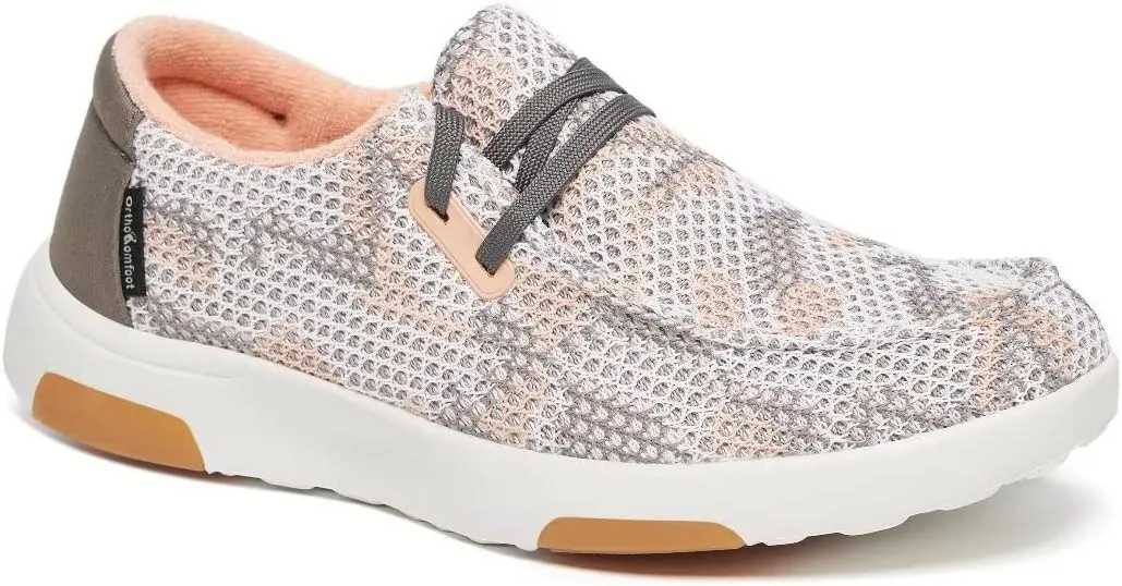 OrthoComfoot Women's Orthopedic Casual Shoes, Arch Support Lace up Driving Sneakers for Outdoor Indoor, Slip Resistant Walking Sneakers for Foot and Heel Pain Relief