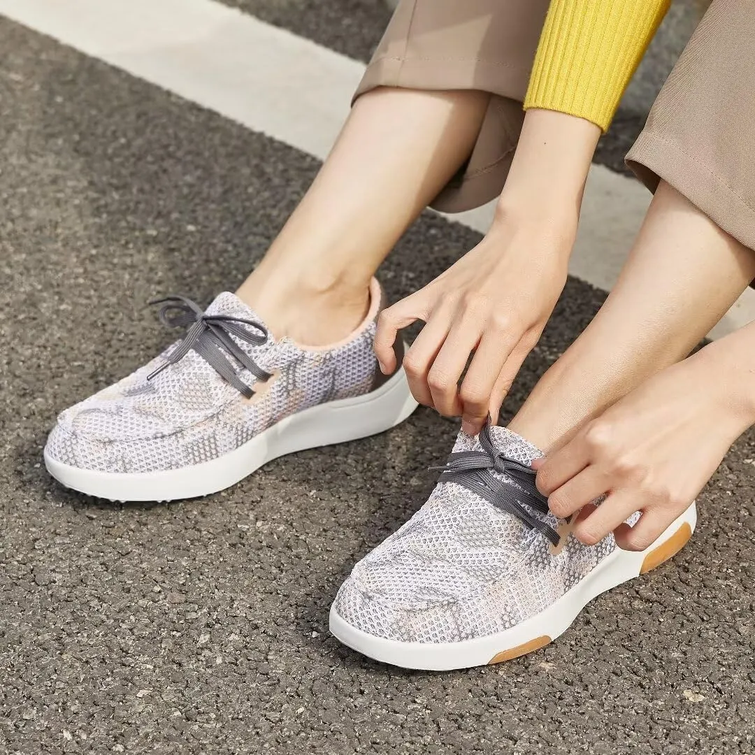 OrthoComfoot Women's Orthopedic Casual Shoes, Arch Support Lace up Driving Sneakers for Outdoor Indoor, Slip Resistant Walking Sneakers for Foot and Heel Pain Relief