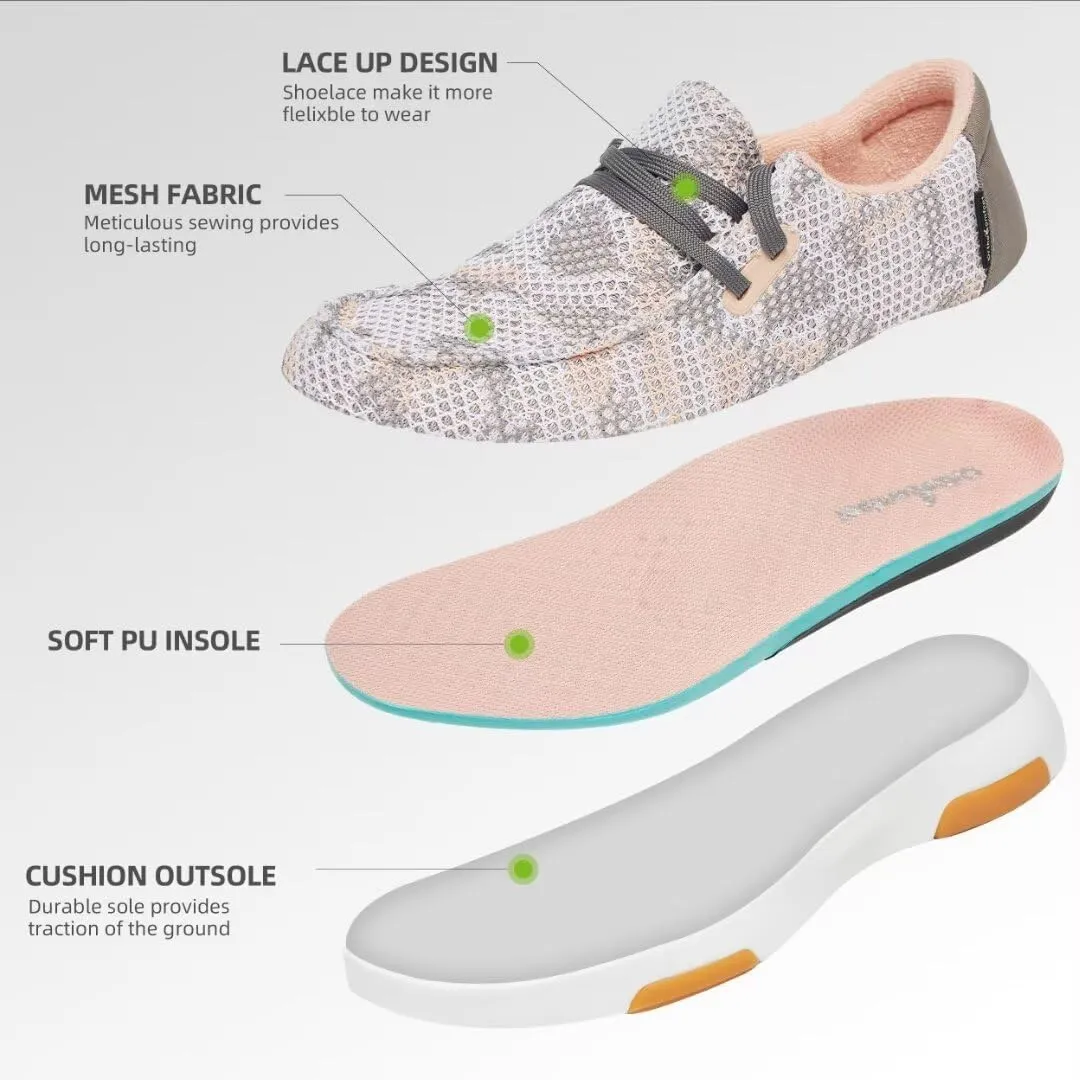 OrthoComfoot Women's Orthopedic Casual Shoes, Arch Support Lace up Driving Sneakers for Outdoor Indoor, Slip Resistant Walking Sneakers for Foot and Heel Pain Relief