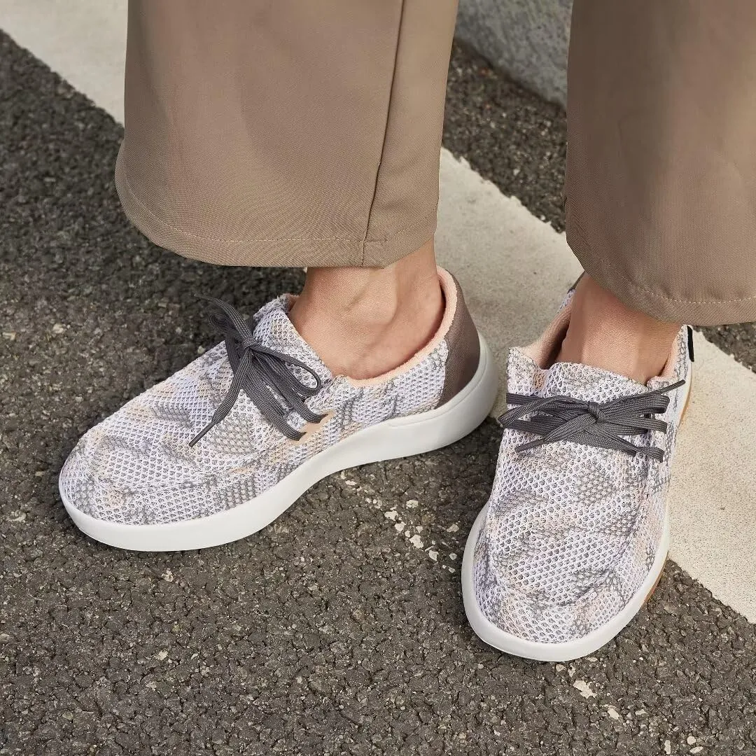 OrthoComfoot Women's Orthopedic Casual Shoes, Arch Support Lace up Driving Sneakers for Outdoor Indoor, Slip Resistant Walking Sneakers for Foot and Heel Pain Relief