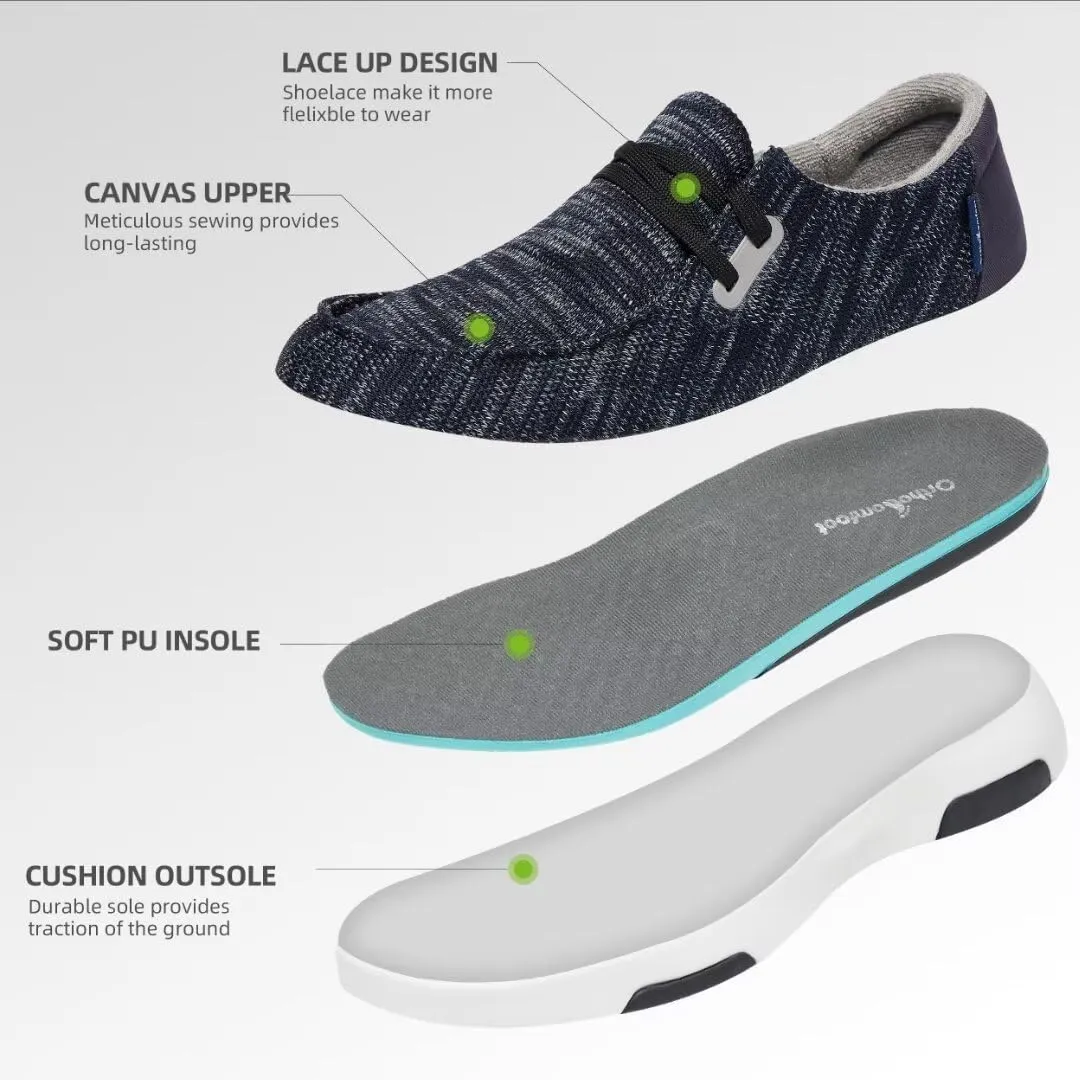 OrthoComfoot Women's Orthopedic Casual Shoes, Arch Support Lace up Driving Sneakers for Outdoor Indoor, Slip Resistant Walking Sneakers for Foot and Heel Pain Relief