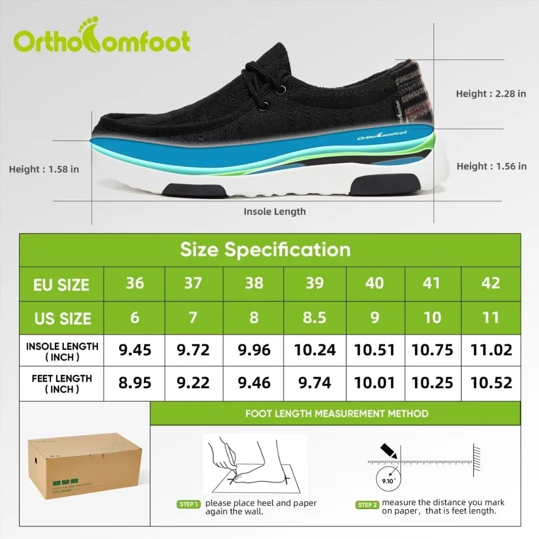 OrthoComfoot Women's Orthopedic Lace Up Shoes, Comfortable Arch Support Shoes for Plantar Fasciitis, Ultralight Walking Loafers for Heel and Foot Pain Relief