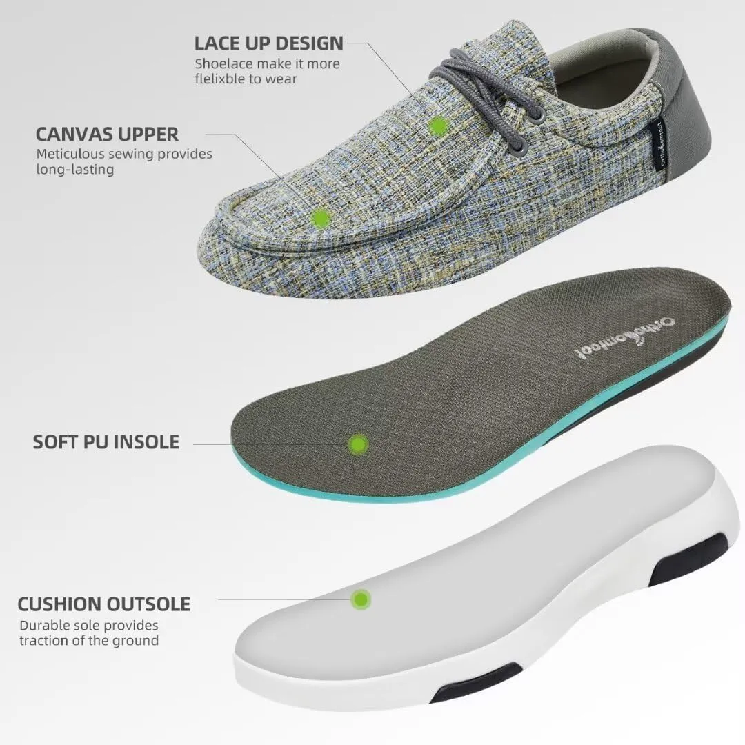 OrthoComfoot Women's Orthopedic Lace Up Shoes, Comfortable Arch Support Shoes for Plantar Fasciitis, Ultralight Walking Loafers for Heel and Foot Pain Relief