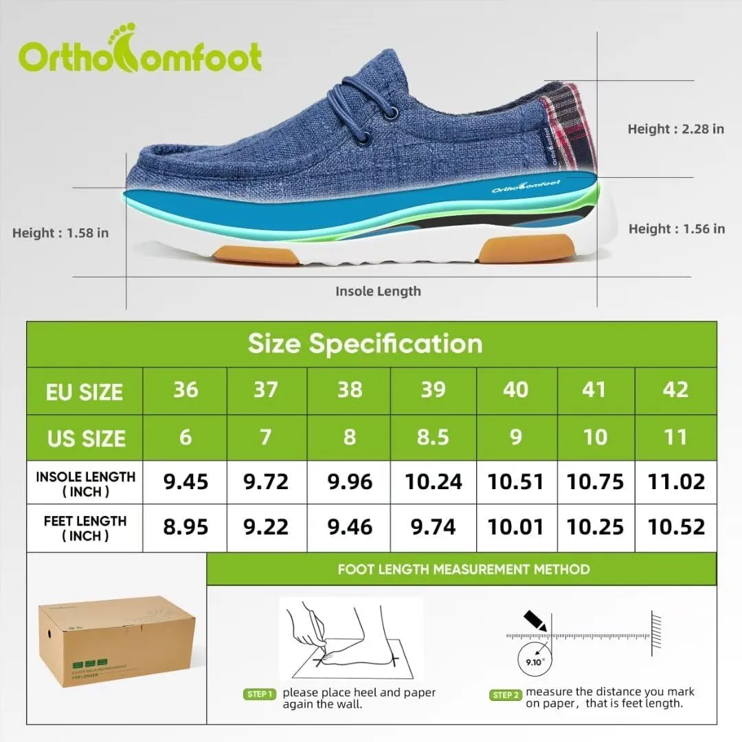 OrthoComfoot Women's Orthopedic Lace Up Shoes, Comfortable Arch Support Shoes for Plantar Fasciitis, Ultralight Walking Loafers for Heel and Foot Pain Relief