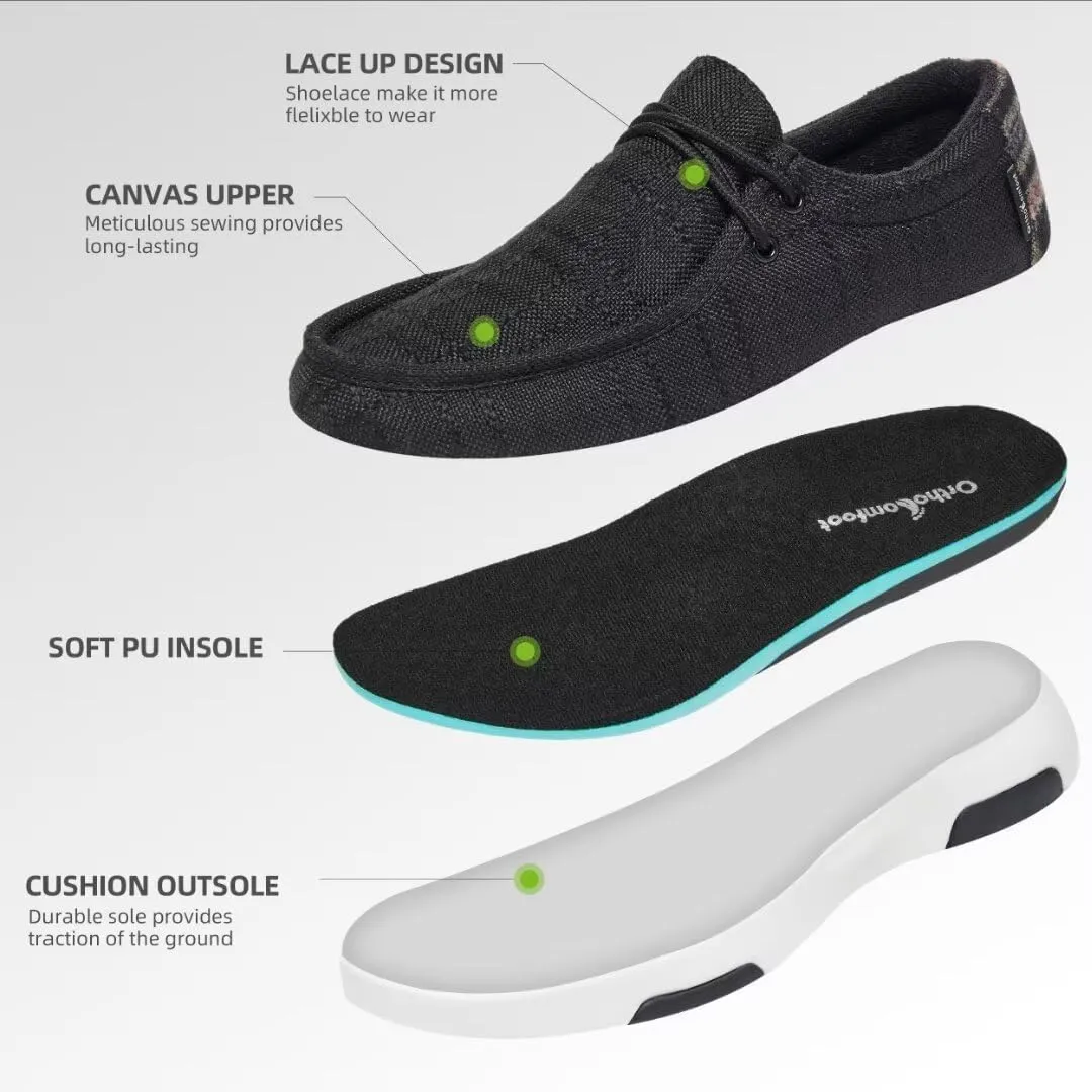 OrthoComfoot Women's Orthopedic Lace Up Shoes, Comfortable Arch Support Shoes for Plantar Fasciitis, Ultralight Walking Loafers for Heel and Foot Pain Relief