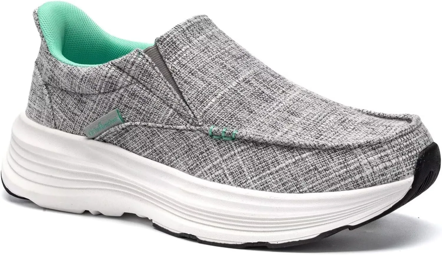 OrthoComfoot Women's Orthopedic Slip On Loafers: Comfortable Orthotic Walking Shoes with Arch Support for Plantar Fasciitis, Canvas Thick Sole Loafers for Foot and Heel Pain Relief