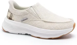 OrthoComfoot Women's Orthopedic Slip On Loafers: Comfortable Orthotic Walking Shoes with Arch Support for Plantar Fasciitis, Canvas Thick Sole Loafers for Foot and Heel Pain Relief