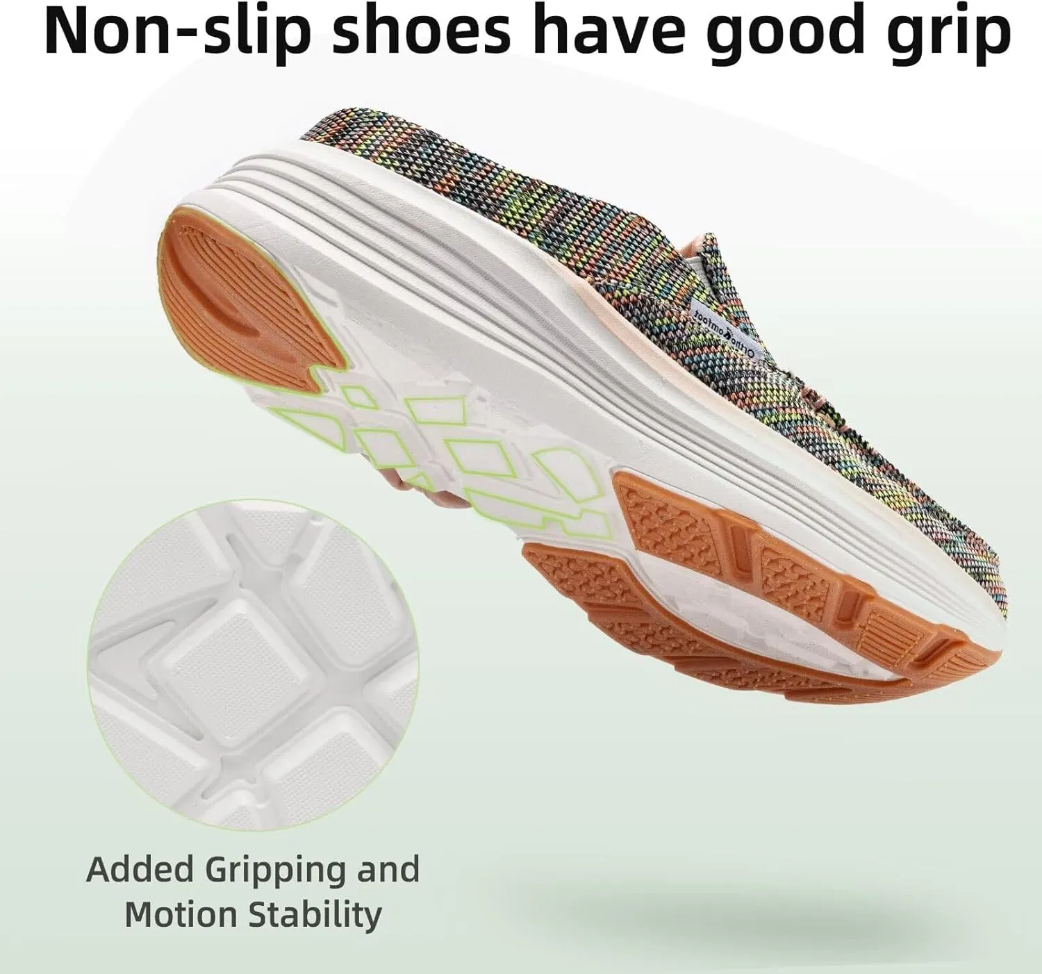 OrthoComfoot Women's Orthopedic Slip-On Loafers Walking Shoes: Comfortable Arch Suppor Slippers for Plantar Fasciitis, Casual Soft Orthotic Shoes for Foot and Heel Pain Relief