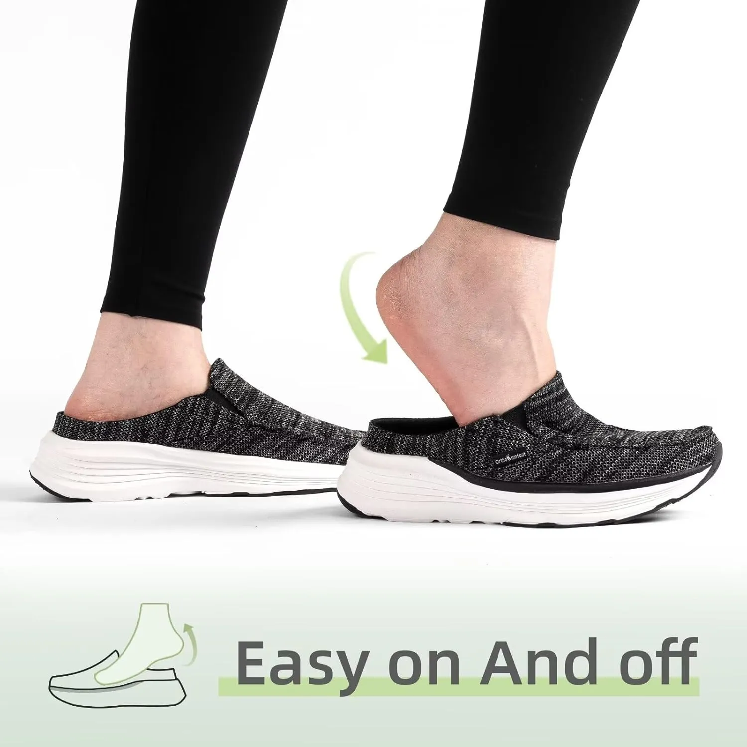 OrthoComfoot Women's Orthopedic Slip-On Loafers Walking Shoes: Comfortable Arch Suppor Slippers for Plantar Fasciitis, Casual Soft Orthotic Shoes for Foot and Heel Pain Relief