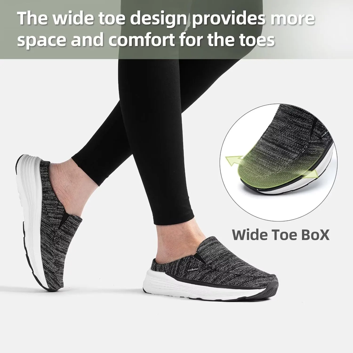 OrthoComfoot Women's Orthopedic Slip-On Loafers Walking Shoes: Comfortable Arch Suppor Slippers for Plantar Fasciitis, Casual Soft Orthotic Shoes for Foot and Heel Pain Relief