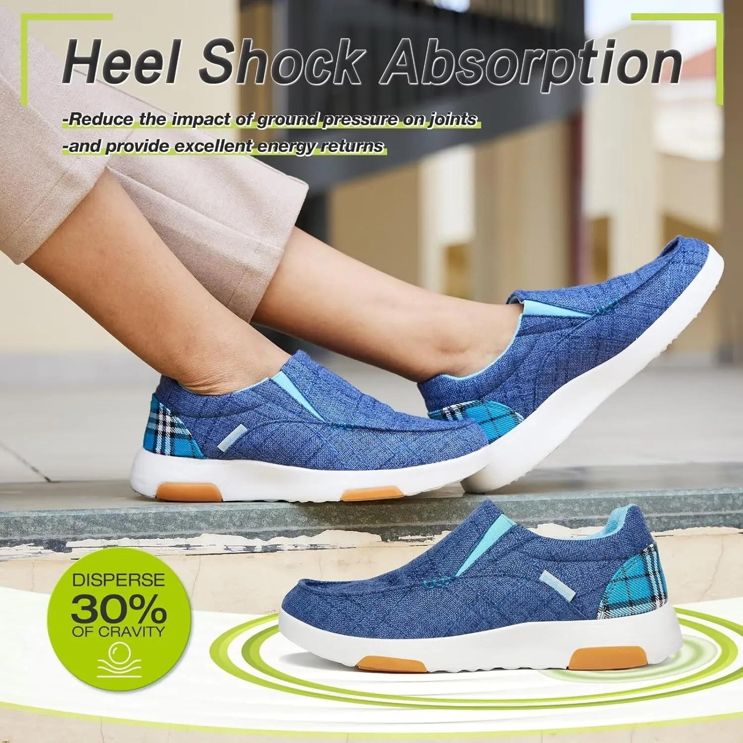 OrthoComfoot Women's Orthopedic Slip-On Loafers Walking Shoes: Comfortable Plantar Fasciitis Loafers with Arch Support for Flat Feet, Casual Orthotic Shoes for Foot and Heel Pain Relief