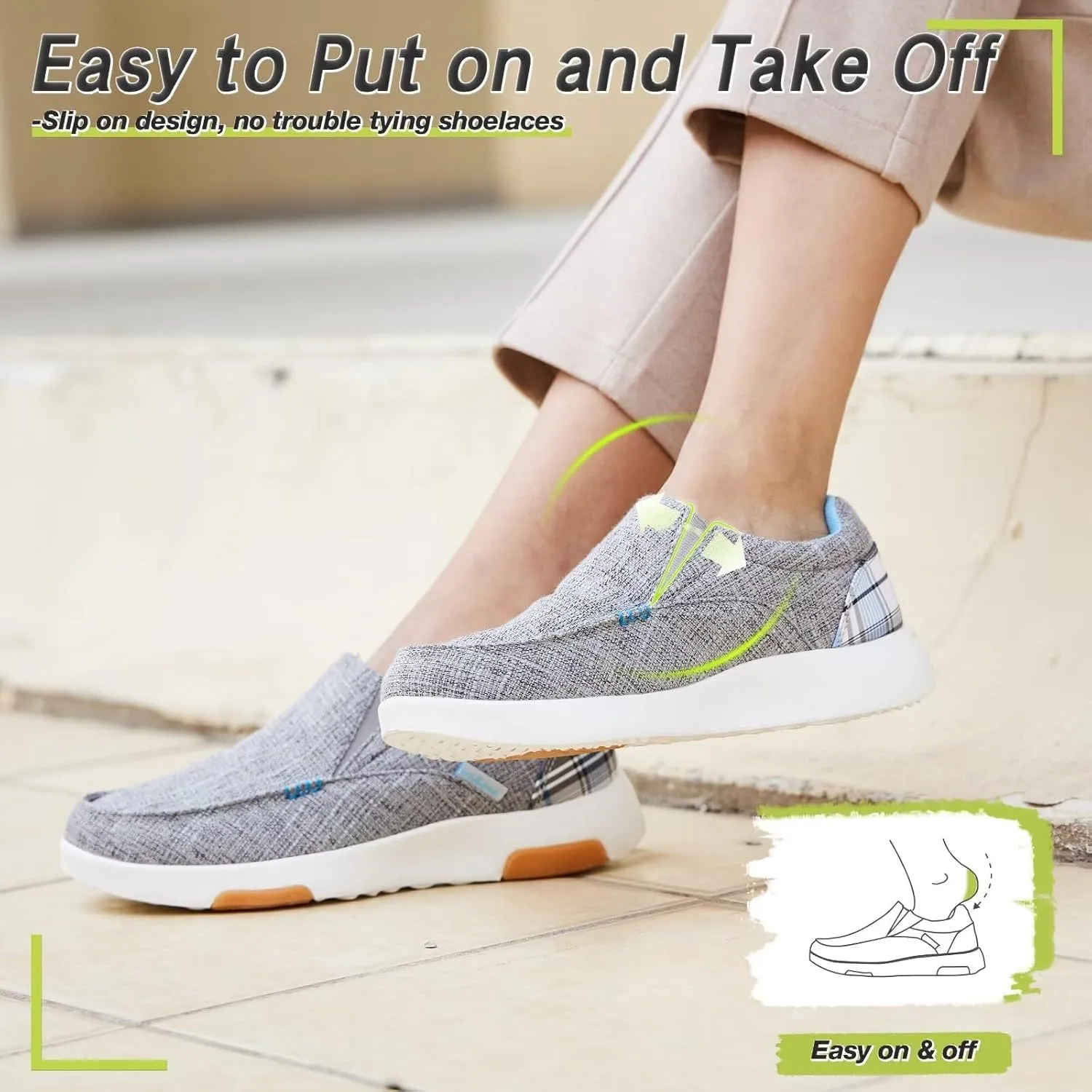 OrthoComfoot Women's Orthopedic Slip-On Loafers Walking Shoes: Comfortable Plantar Fasciitis Loafers with Arch Support for Flat Feet, Casual Orthotic Shoes for Foot and Heel Pain Relief
