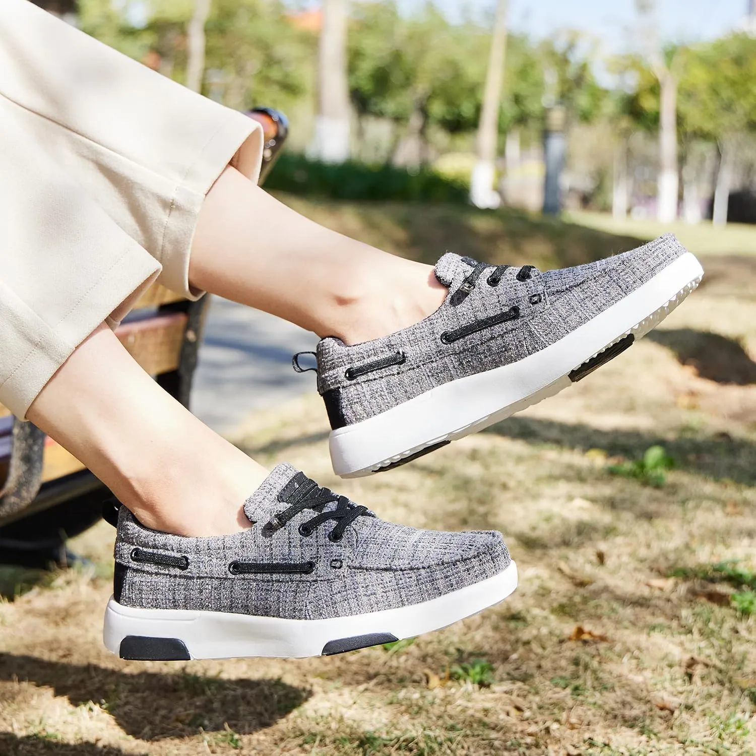 OrthoComfoot Women's Orthopedic Walking Shoes Slip On Loafers: Comfortable Orthotic Shoes with Arch Support for Flat Feet, Casual Plantar Fasciitis Deck Loafers for Heel and Foot Pain Relief