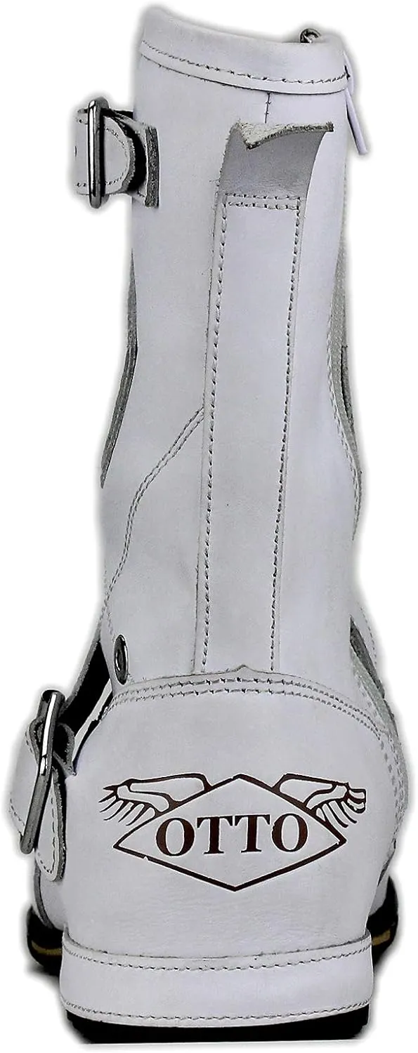 OSSTONE Moto Boots for Men Designer Fashion Zipper-up Leather Chukka western Boots Casual Shoes OS-5008-1-HH-US