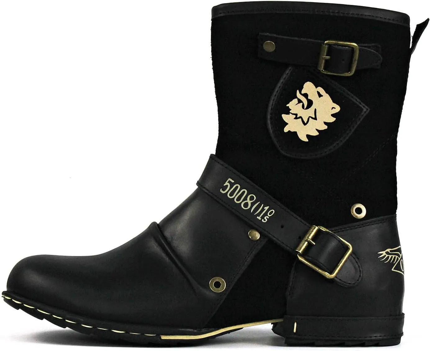 OSSTONE Moto Boots for Men Designer Fashion Zipper-up Leather Chukka western Boots Casual Shoes OS-5008-1-HH-US
