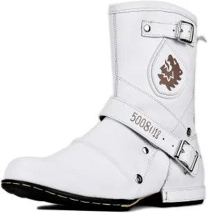 OSSTONE Moto Boots for Men Designer Fashion Zipper-up Leather Chukka western Boots Casual Shoes OS-5008-1-HH-US