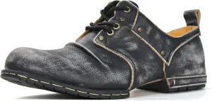 OSSTONE Moto Boots for Men Fashion lace-up Leather Chukka Boots Casual Shoes OS-6015-1-RED-BROWN-R