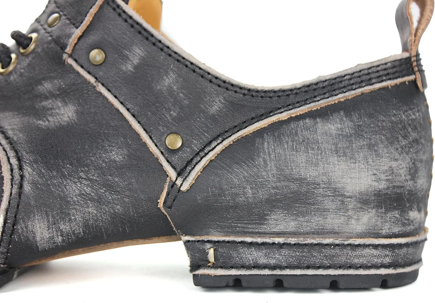 OSSTONE Moto Boots for Men Fashion lace-up Leather Chukka Boots Casual Shoes OS-6015-1-RED-BROWN-R