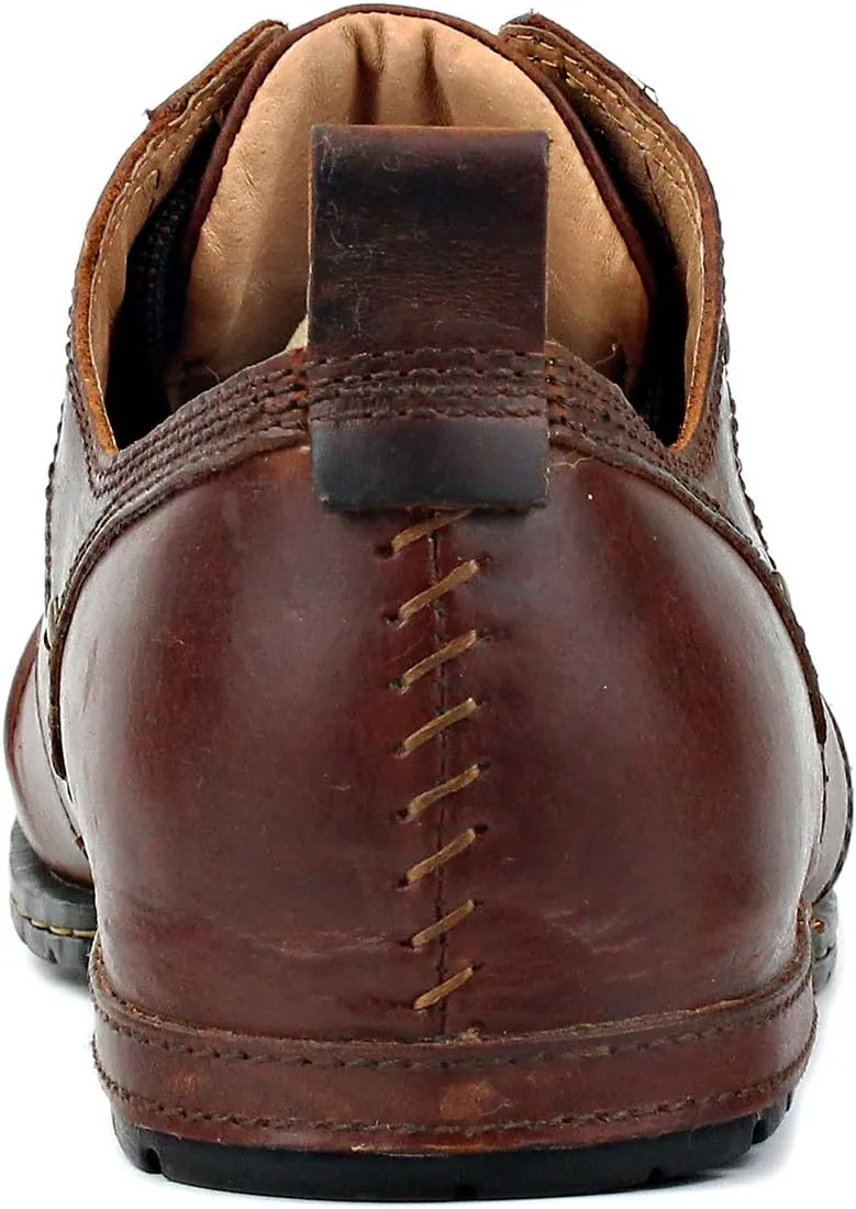 OSSTONE Moto Boots for Men Fashion lace-up Leather Chukka Boots Casual Shoes OS-6015-1-RED-BROWN-R