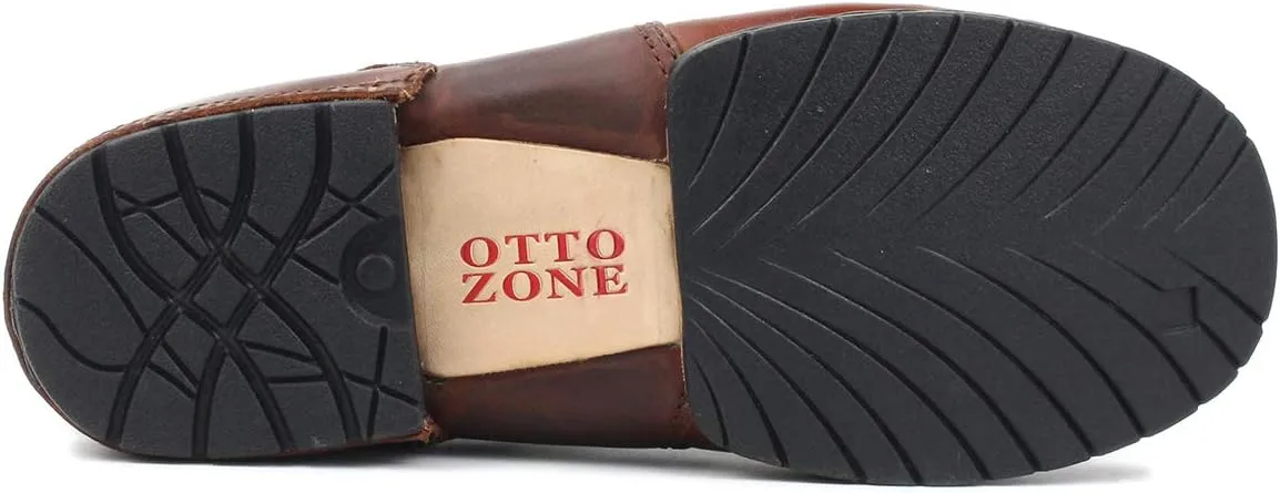 OSSTONE Moto Boots for Men Fashion lace-up Leather Chukka Boots Casual Shoes OS-6015-1-RED-BROWN-R