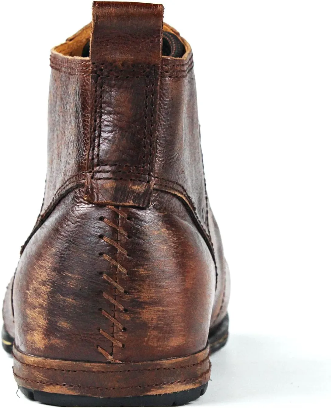 OSSTONE Moto Boots for Men Fashion lace-up Leather Chukka Boots Casual Shoes OS-6015-2-retro-brown-US-R