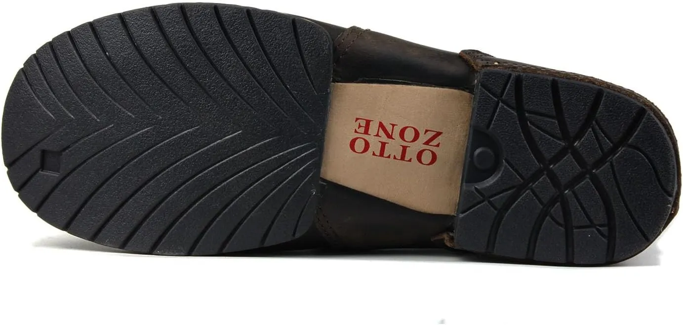 OSSTONE Moto Boots for Men Fashion lace-up Leather Chukka Boots Casual Shoes OS-6015-2-retro-brown-US-R