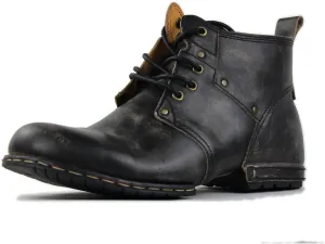 OSSTONE Moto Boots for Men Fashion lace-up Leather Chukka Boots Casual Shoes OS-6015-2-retro-brown-US-R