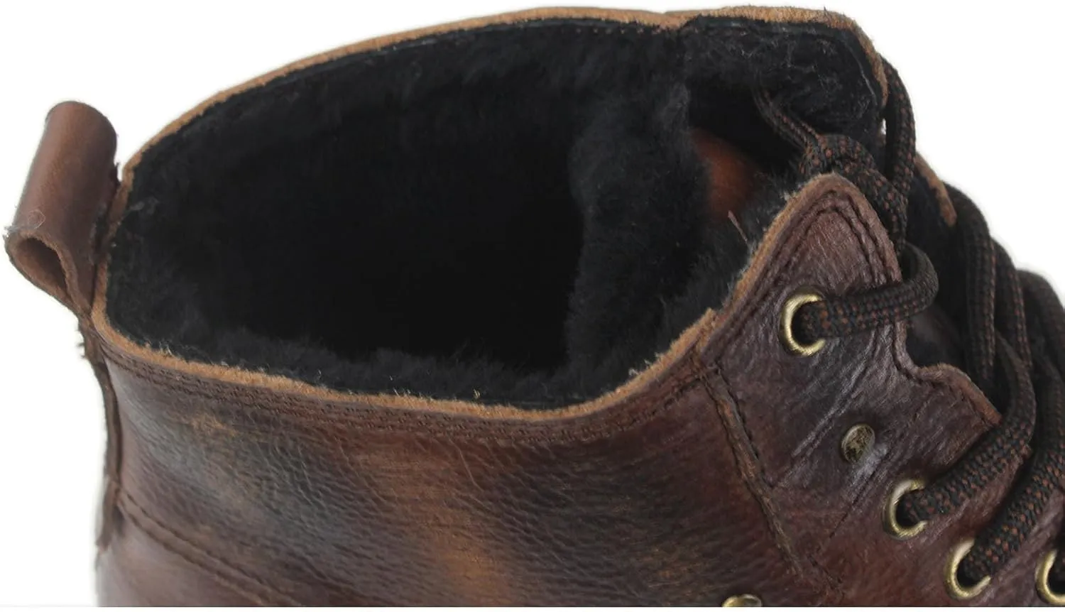 OSSTONE Moto Boots for Men Fashion lace-up Leather Chukka Boots Casual Shoes OS-6015-2-retro-brown-US-R