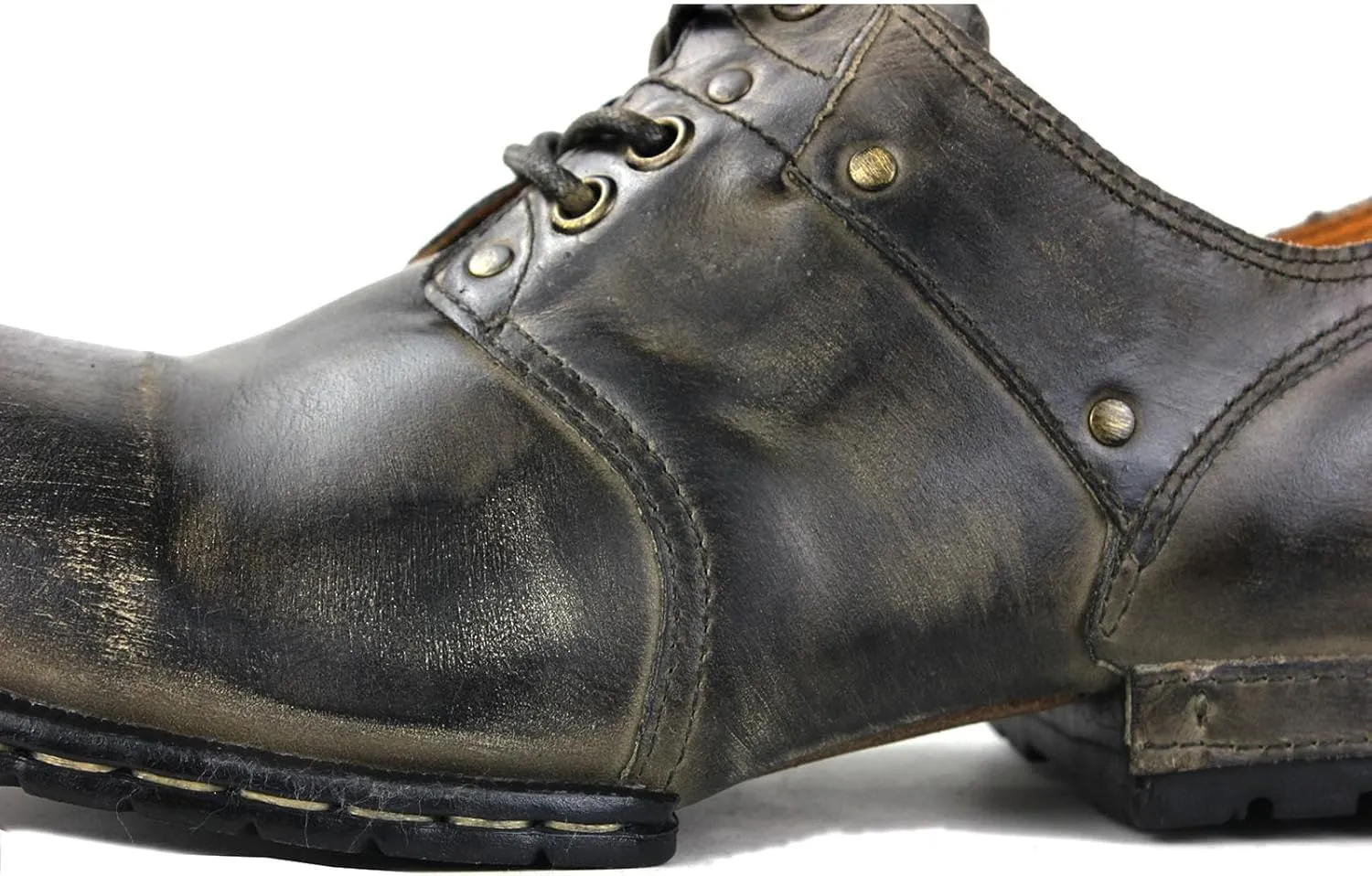 OSSTONE Moto Boots for Men Fashion lace-up Leather Retro Chukka Boots Casual Shoes OS-6015-1-Retro-Style-R