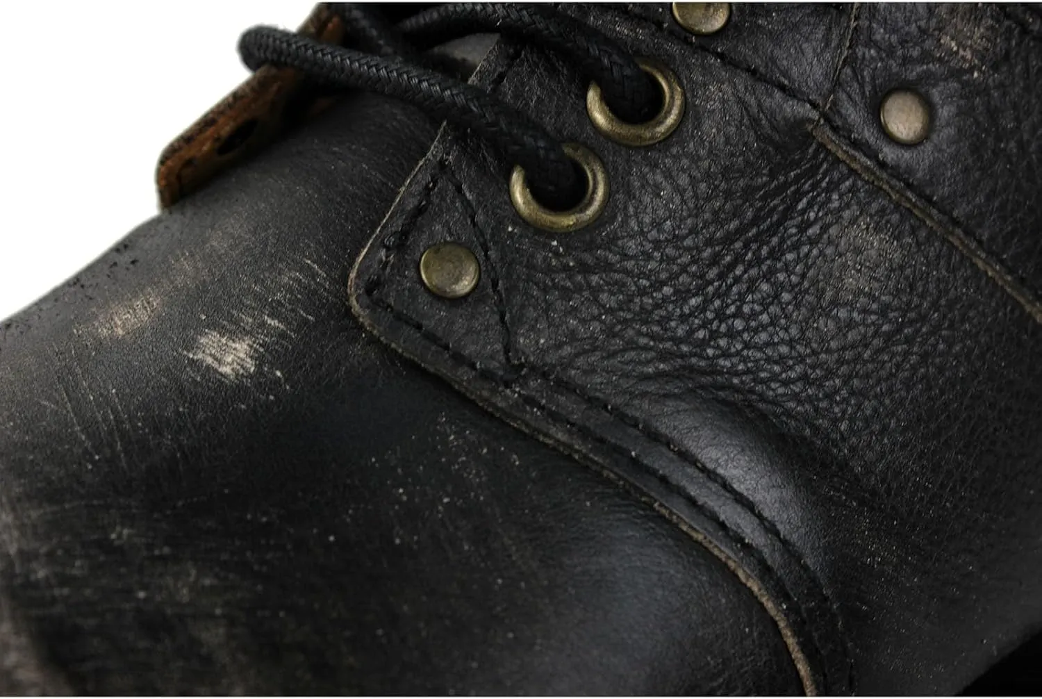 OSSTONE Moto Boots for Men Fashion lace-up Leather Retro Chukka Boots Casual Shoes OS-6015-1-Retro-Style-R