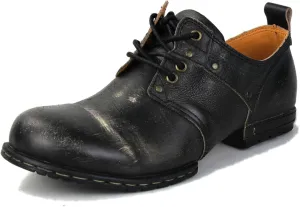 OSSTONE Moto Boots for Men Fashion lace-up Leather Retro Chukka Boots Casual Shoes OS-6015-1-Retro-Style-R