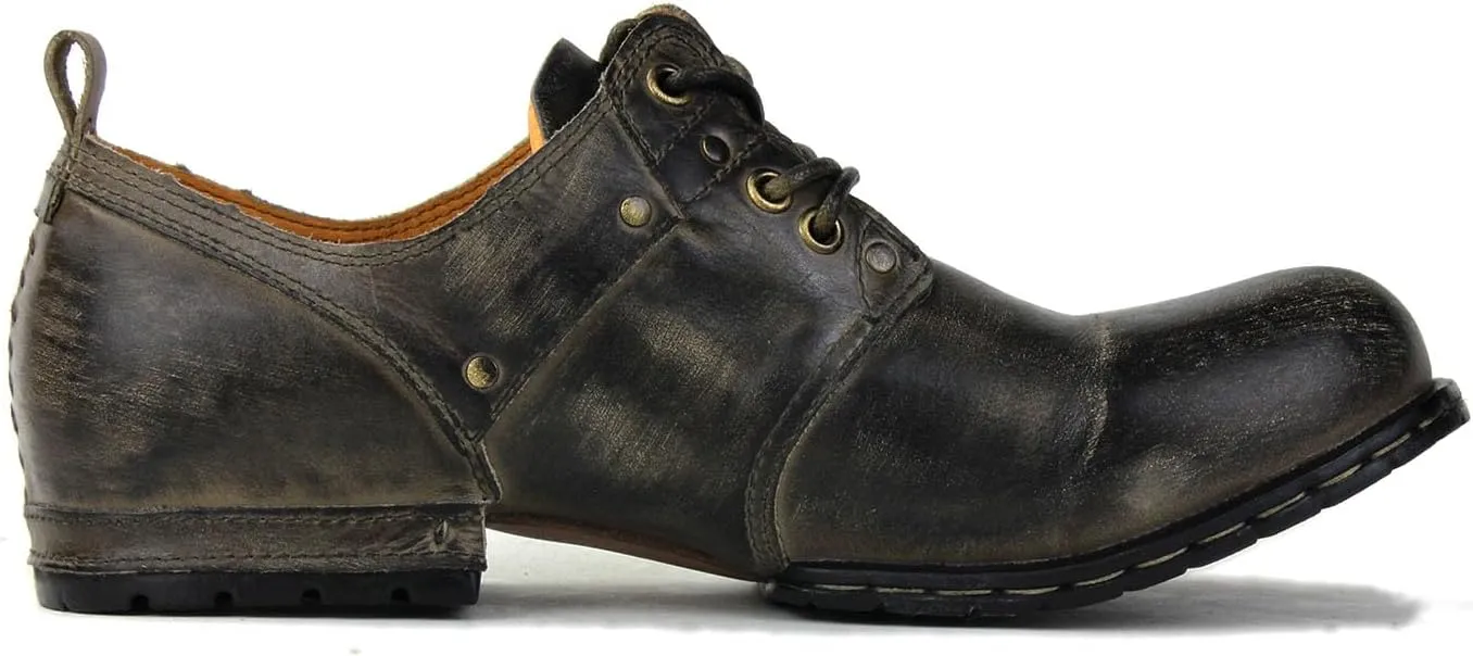 OSSTONE Moto Boots for Men Fashion lace-up Leather Retro Chukka Boots Casual Shoes OS-6015-1-Retro-Style-R