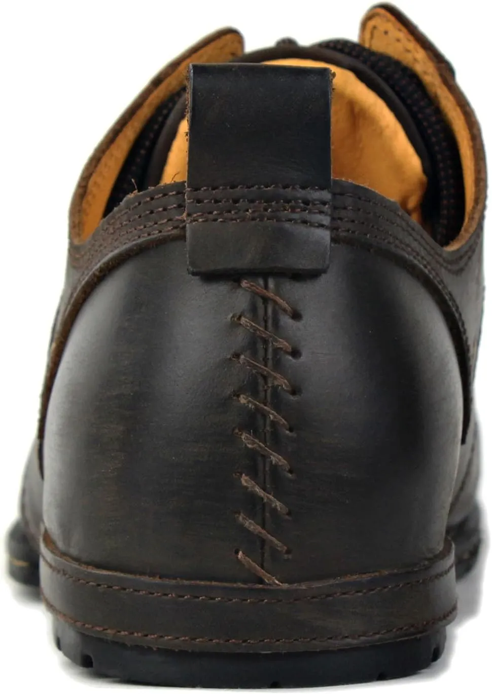 OSSTONE Moto Boots for Men Fashion lace-up Leather Retro Chukka Boots Casual Shoes OS-6015-1-Retro-Style-R