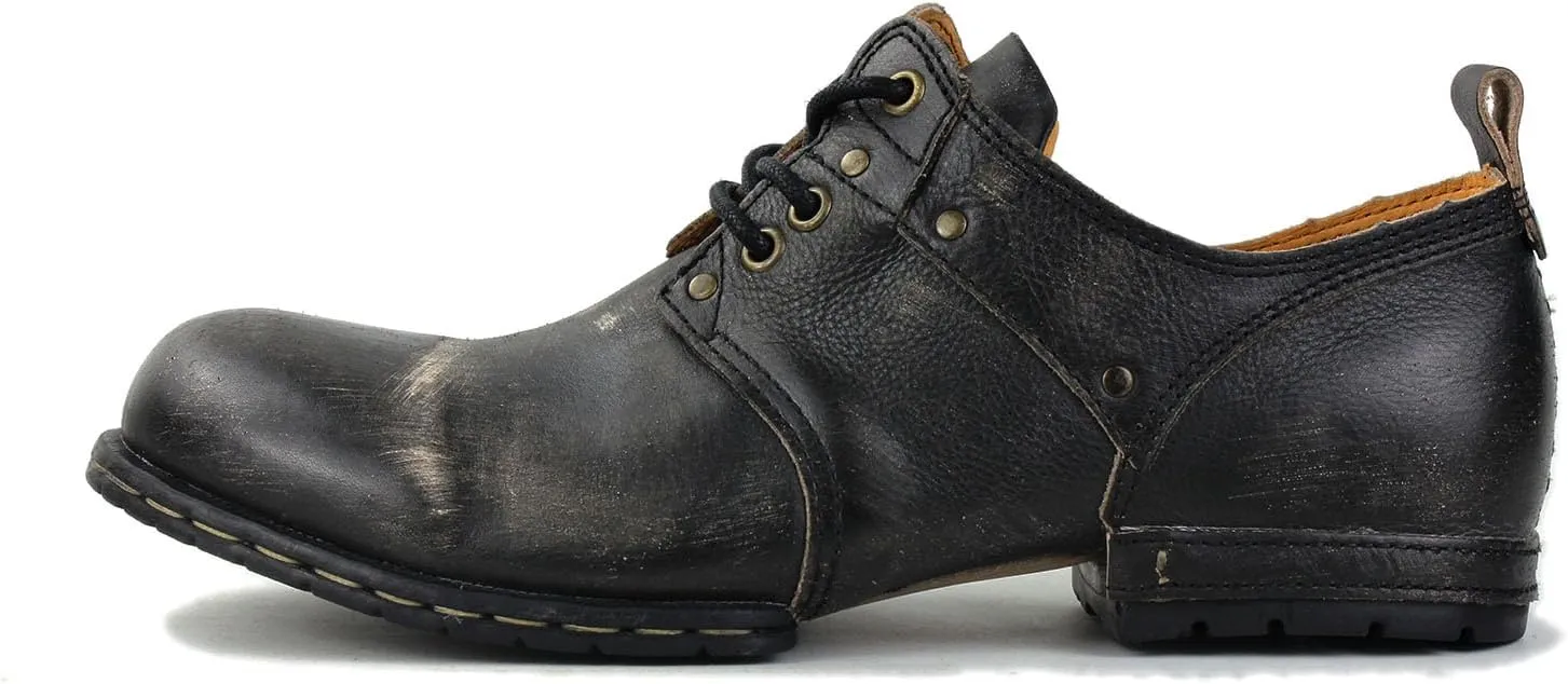 OSSTONE Moto Boots for Men Fashion lace-up Leather Retro Chukka Boots Casual Shoes OS-6015-1-Retro-Style-R