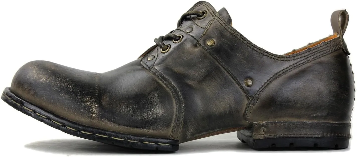 OSSTONE Moto Boots for Men Fashion lace-up Leather Retro Chukka Boots Casual Shoes OS-6015-1-Retro-Style-R