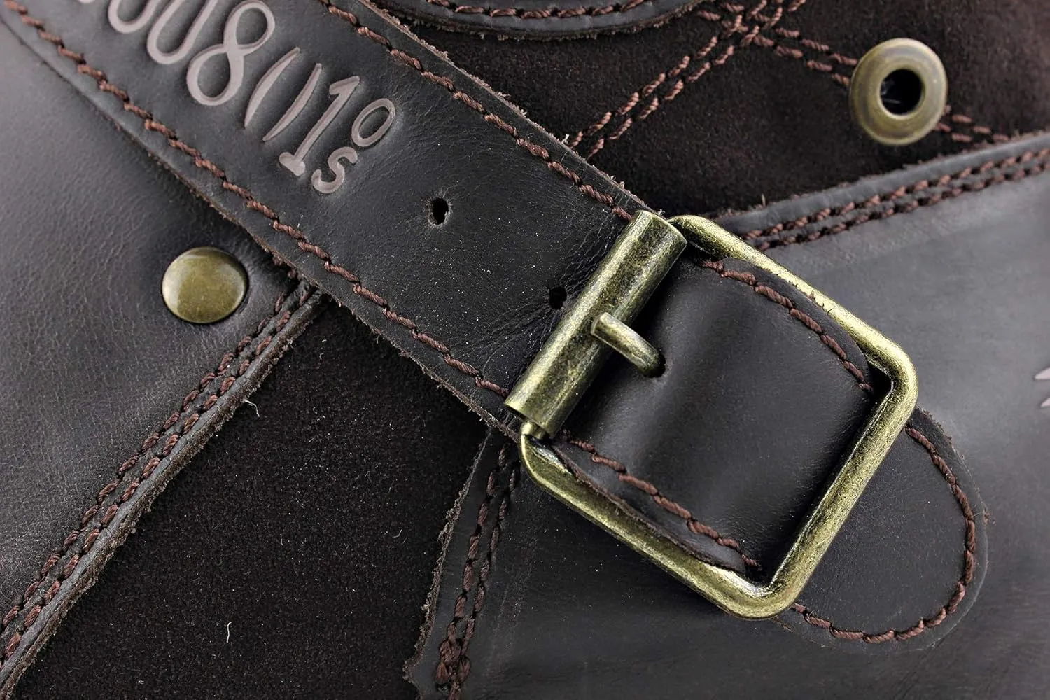 OSSTONE Moto Boots for Men Fashion Zipper-up Leather Chukka Boots Casual Shoes OS-5008-1-ABNH