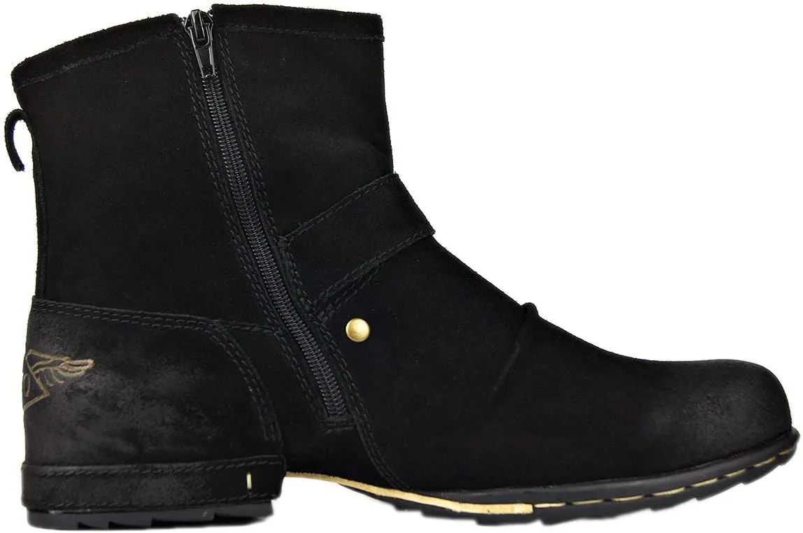 OSSTONE Moto Boots for Men Fashion Zipper-up Leather Chukka Boots Casual Shoes OS-5008-1-ABNH