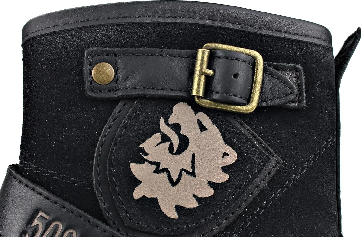 OSSTONE Moto Boots for Men Fashion Zipper-up Leather Chukka Boots Casual Shoes OS-5008-1-ABNH